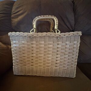 Elegant Tan Woven Tote Bag